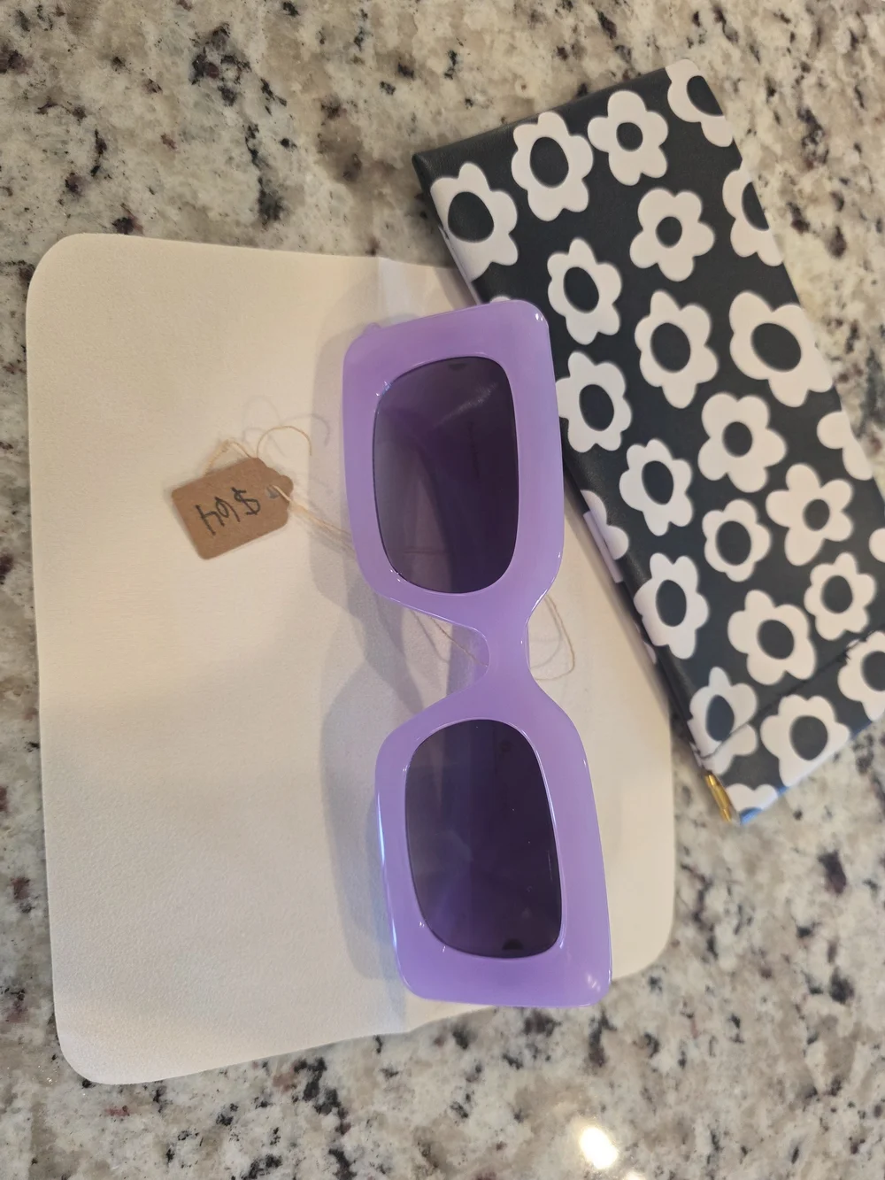 Lilac Purple Rectangular Sunglasses